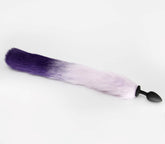 Love In Leather Fox Tail Silicone Butt Plug Small - Purple Lilac - Butt Plugs